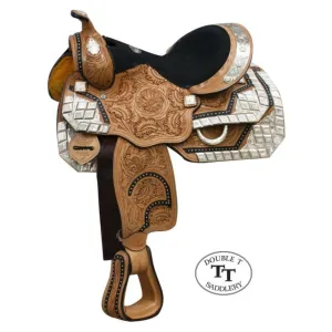 13" DOUBLE T FULLY TOOLED YOUTH / PONY SHOW SADDLE WITH SILVER