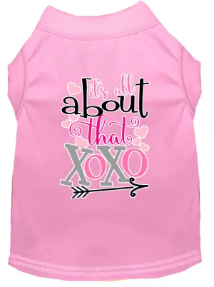 All About That Xoxo Screen Print Dog Shirt Light Pink Xl