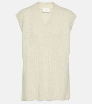 Ami Paris wool blend vest, white