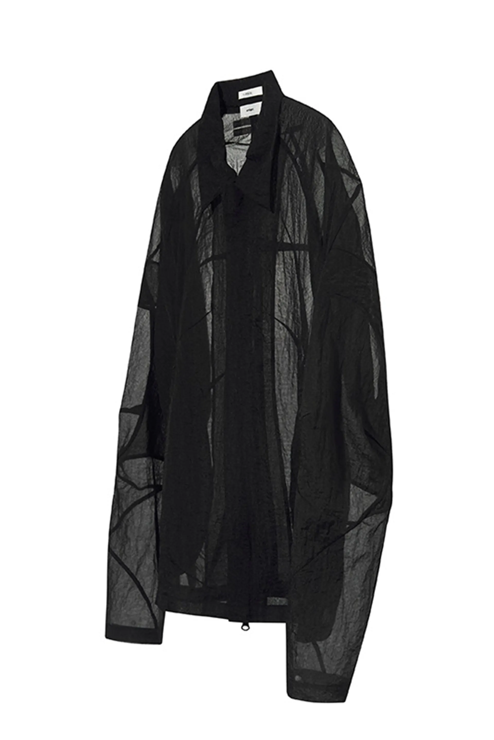 Black Cocoon Shape Translucent Jacket