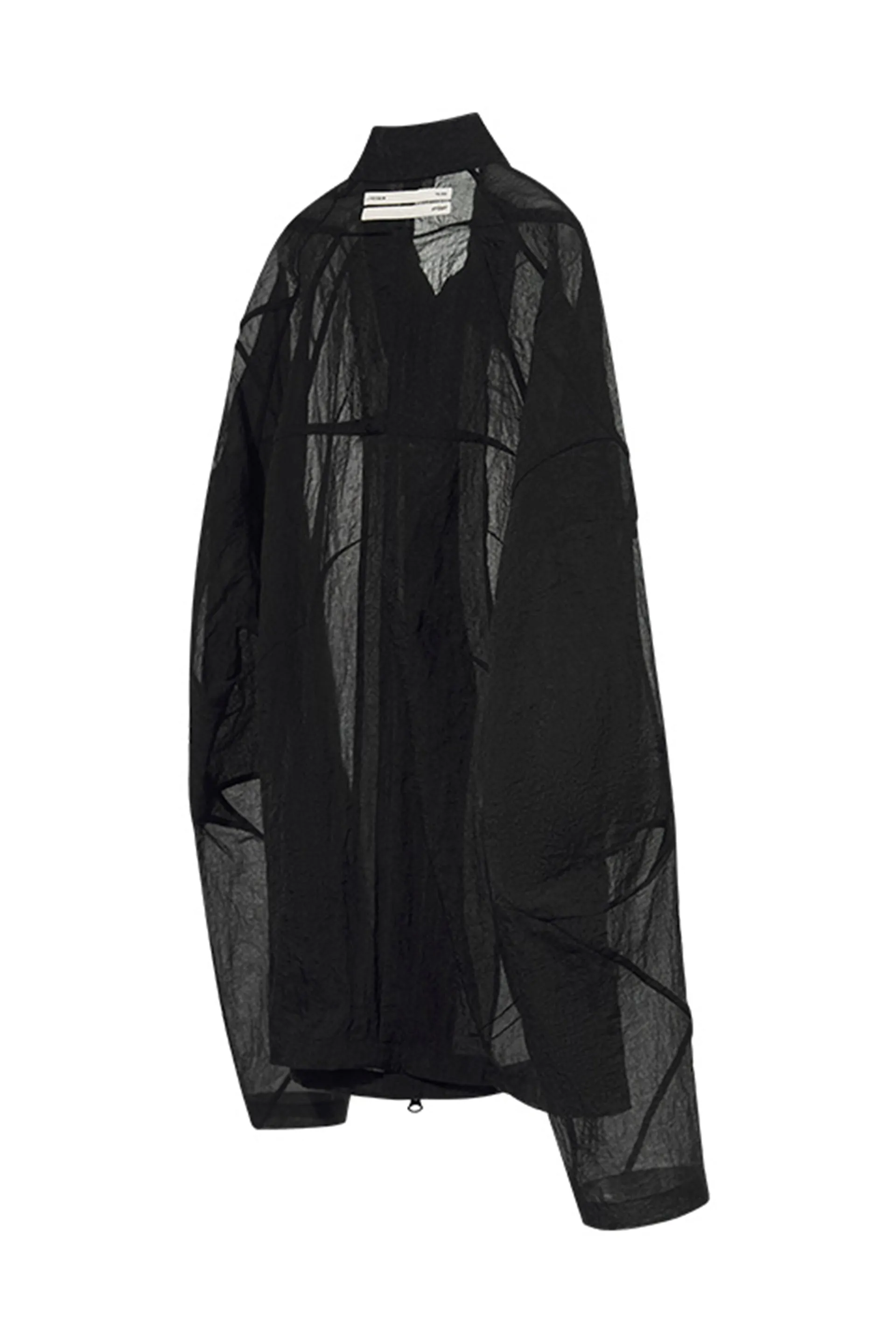 Black Cocoon Shape Translucent Jacket