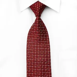 Brentwood Men's Crystal Necktie Trellis On Burgundy With Silver Sparkles