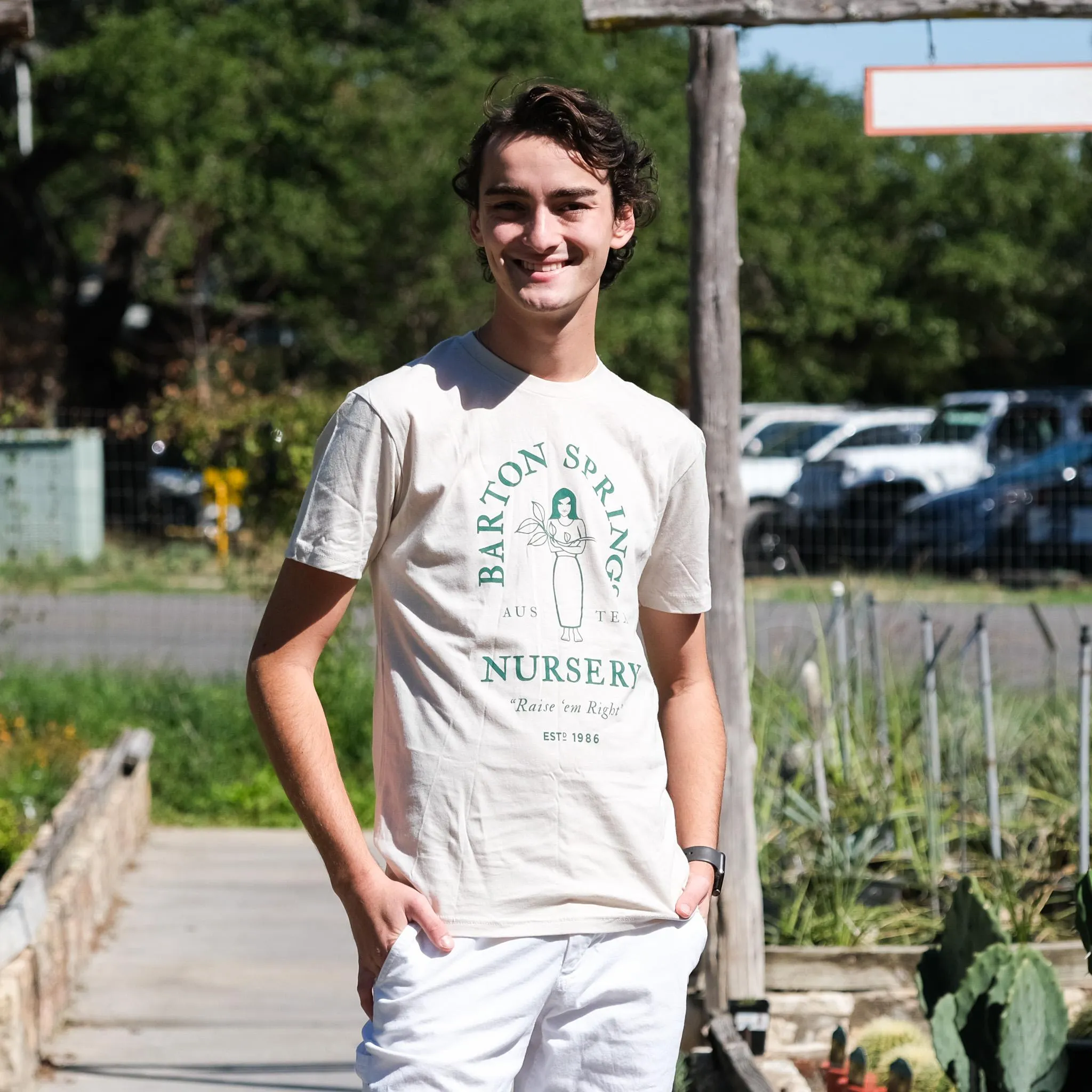 BSN T-Shirt White w/ Light Green Letters