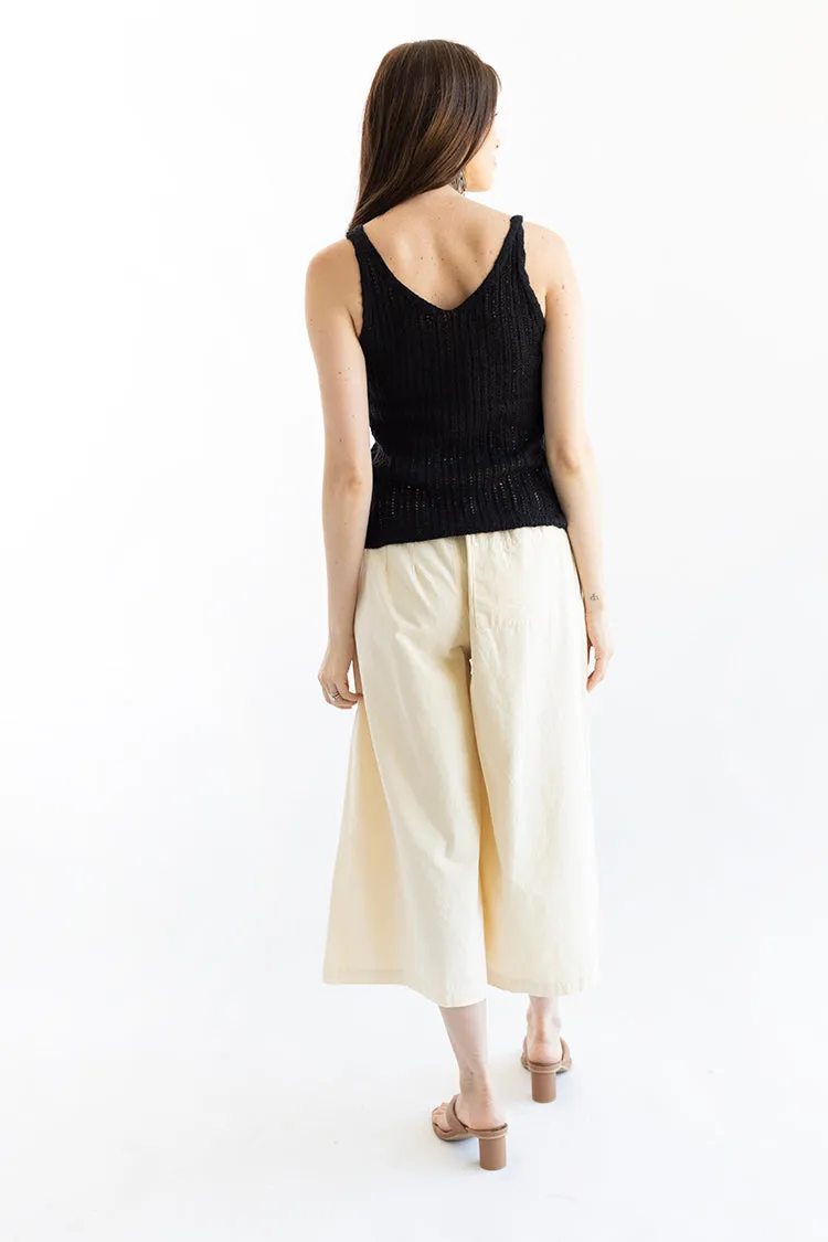 Canvas Pocket Pants with Elastic Waist