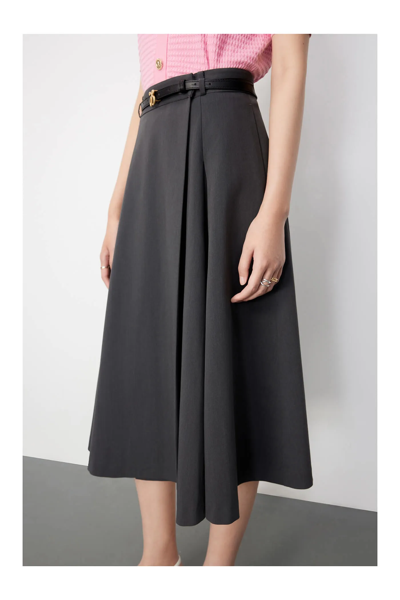 Casual A-Line Midi Skirt