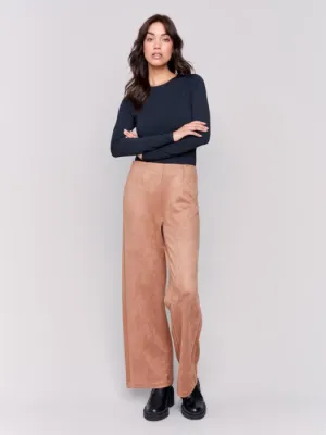 Charlie B C5540 Pull-On Faux Suede Flare Pants