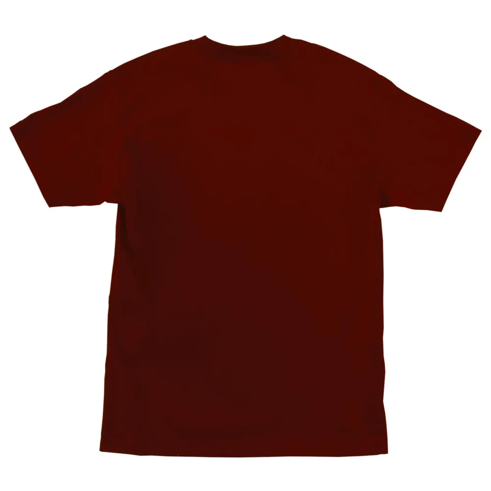 Creature Skateboards Logo Flame Men's Creature T-Shirt - BURGUNDY