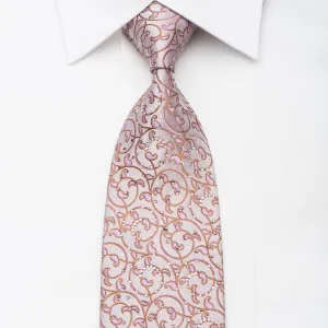 Daniel Hechter Men's Rhinestone Tie Scrolls On Mauve With Purple Sparkles