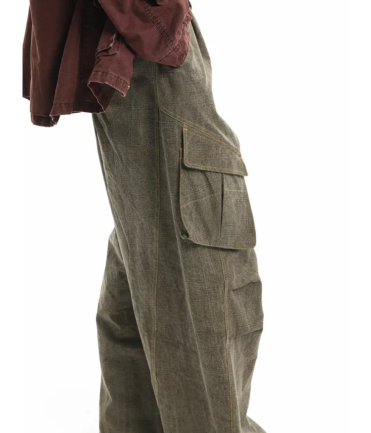 Diagonal pockets Casual pants