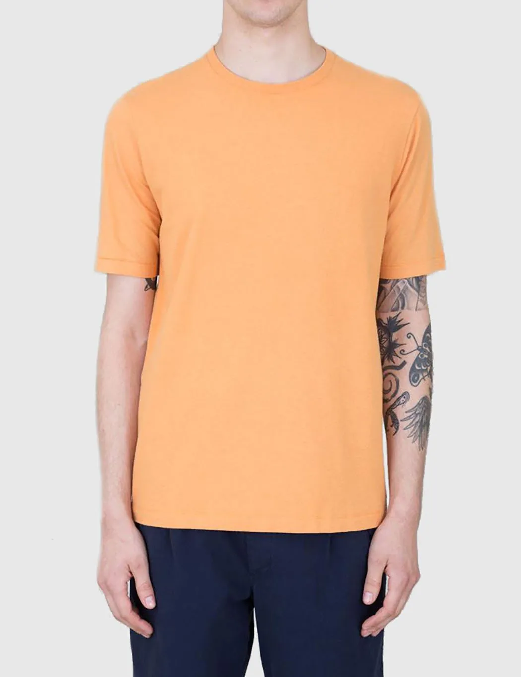 Folk Contrast Sleeve T-Shirt - Bitter Orange