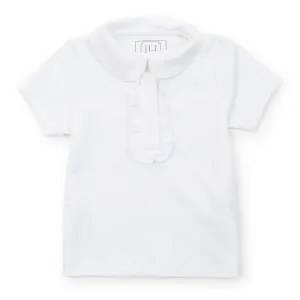 Jane Girls' Pima Cotton Short Sleeve Polo Shirt - White