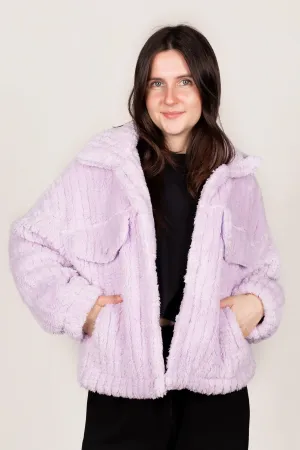 Lavender Teddy Cropped Jacket