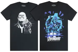 Marvel Avengers End Game Thanos Monochrome Galactic Print Mens T-Shirts 2 Back Bundle