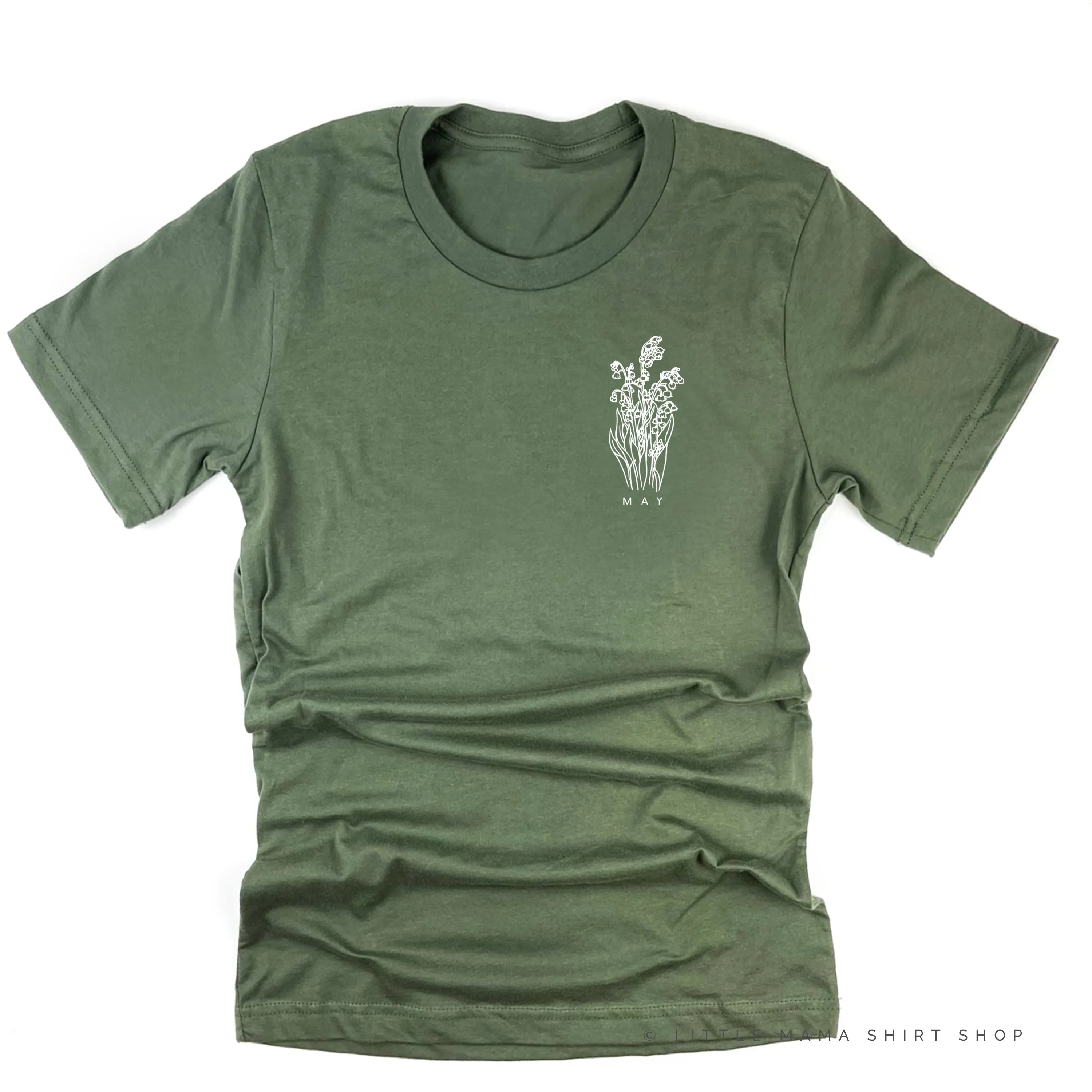 MAY BIRTH FLOWER - Lily of the Valley - pocket - Unisex Tee