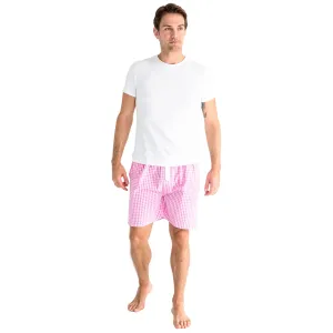 Men's Hepburn Gingham Pink Sleep Shorts