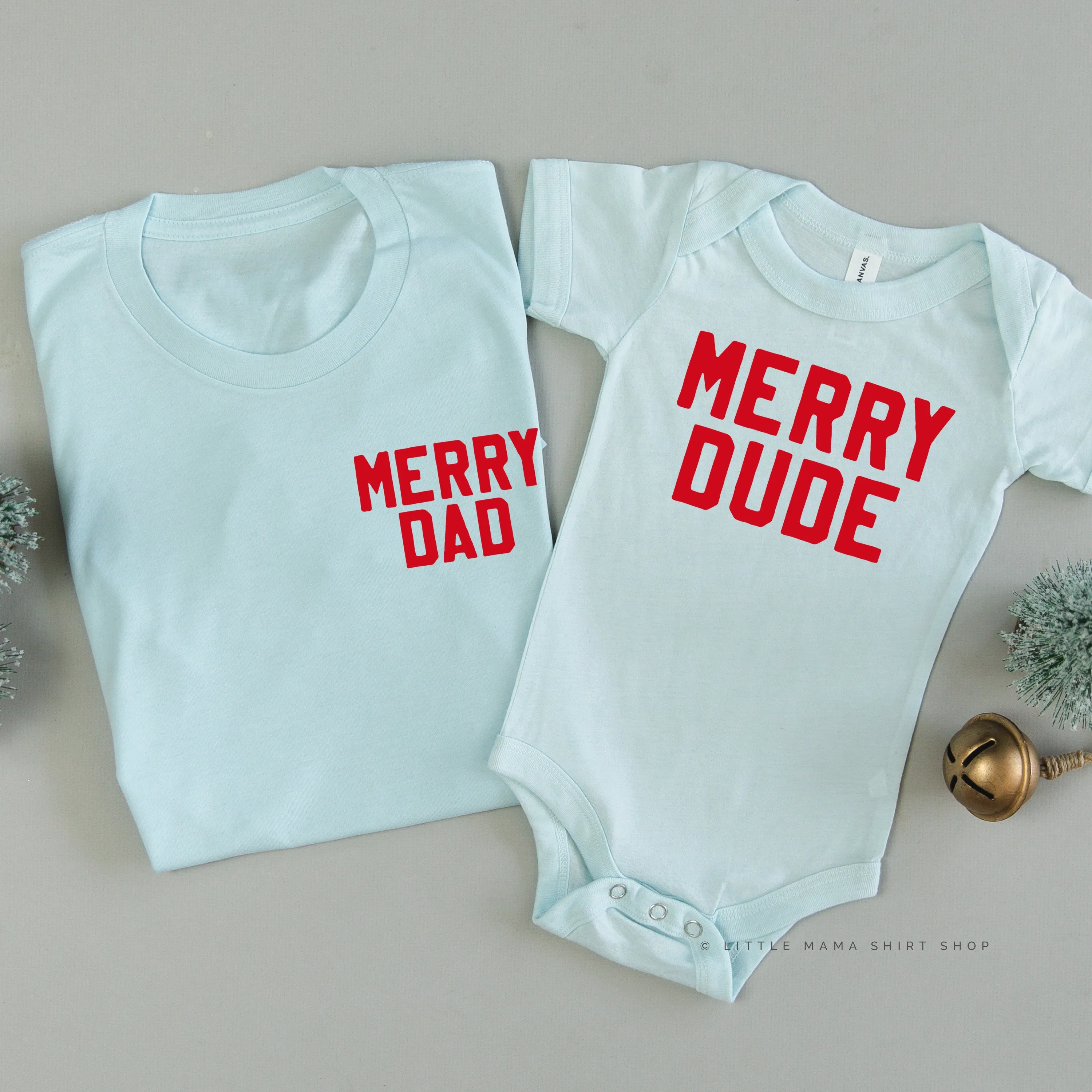 Merry Dad (pocket)/Merry Dude - Set of 2 Unisex Tees