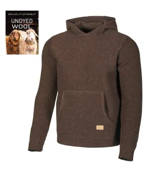 NLS PENTLAND HOOD, 100% OFÄRGAD ULL  — COFFEE BEAN