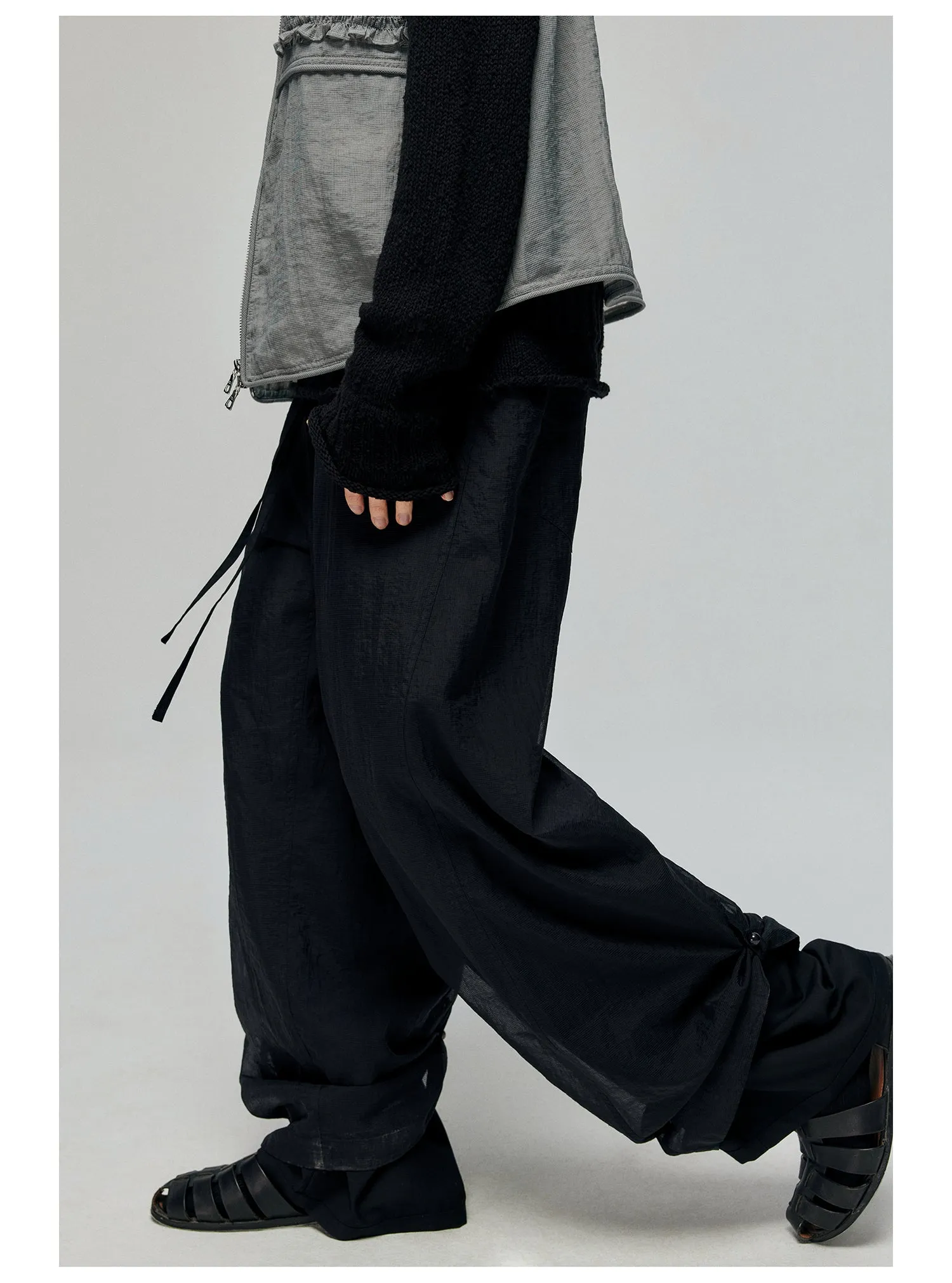 Nylon two-layer casual pants