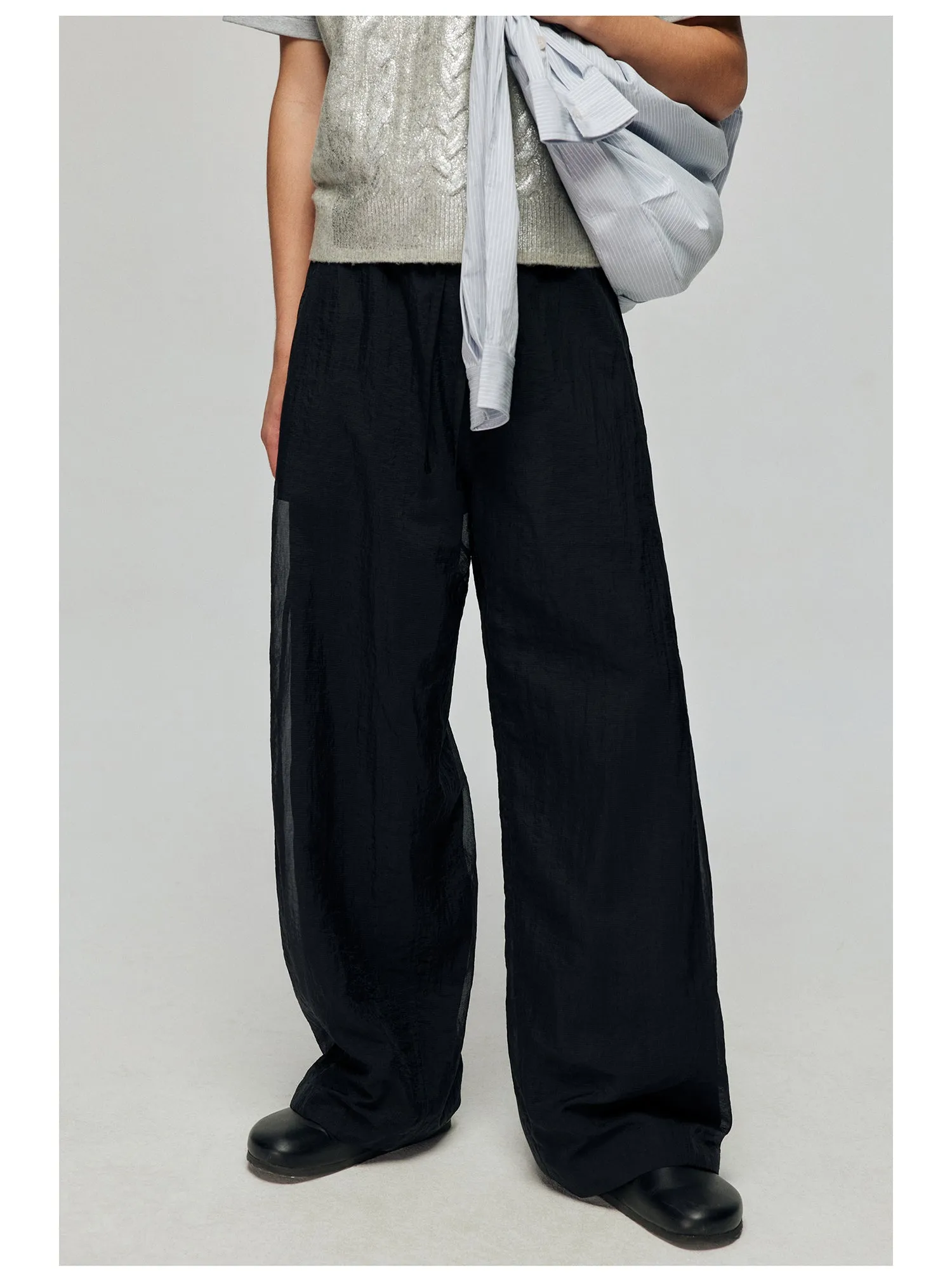 Nylon two-layer casual pants