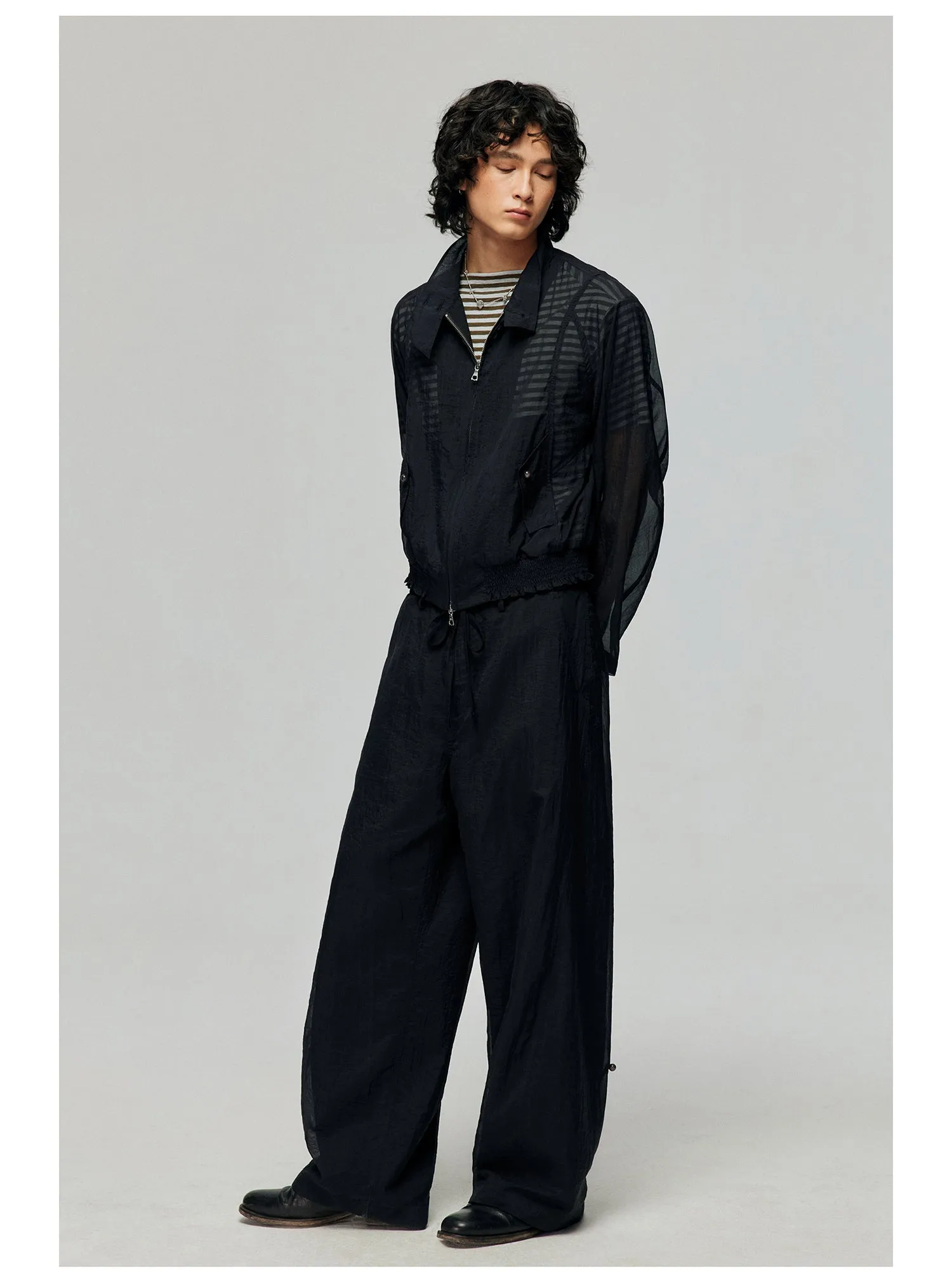 Nylon two-layer casual pants