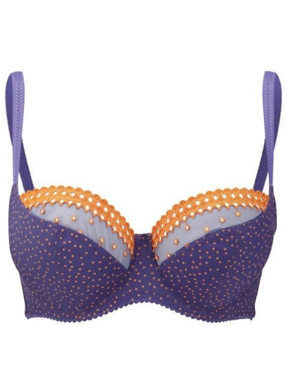 Panache Minnie Bra Balconnet Bra, Blue Orange Spot | Panache Cleo Balcony Bras