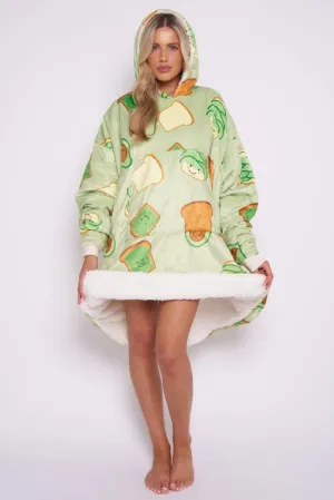 Printed Adult Hoodie - Avo & Toast-Green