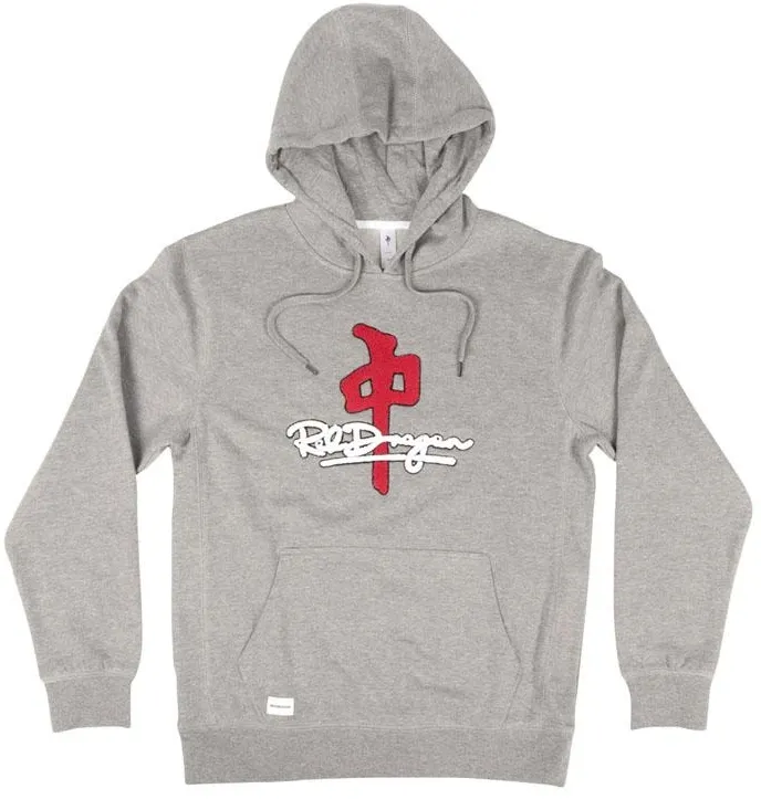 RDS Signature Chenille Hoodie, Athletic Grey Red