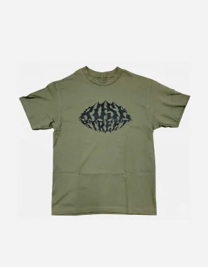 Rose Street Spike Logo Tee: Military/Black