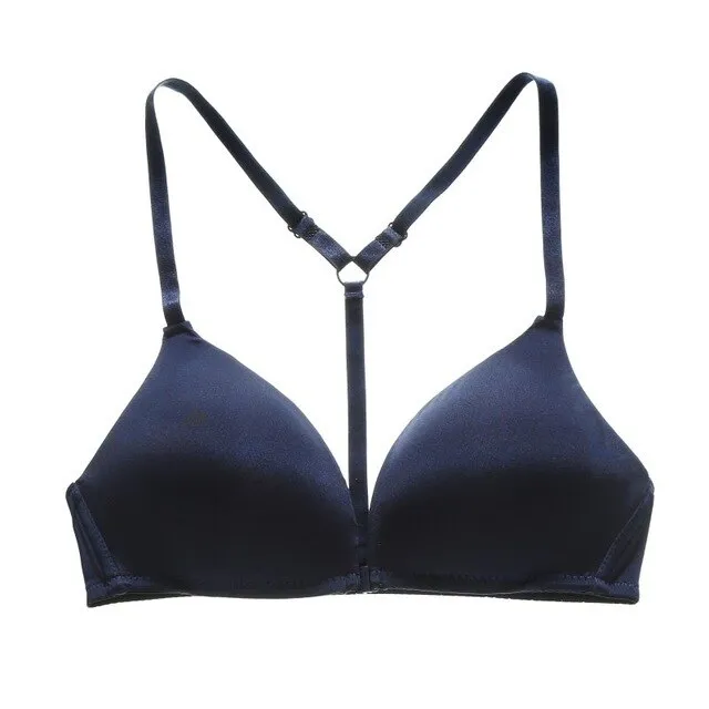 Sexy Front Clouse Women Bra Underwear Summer Seamless Push Up Y-Line Straps Bra Bralette