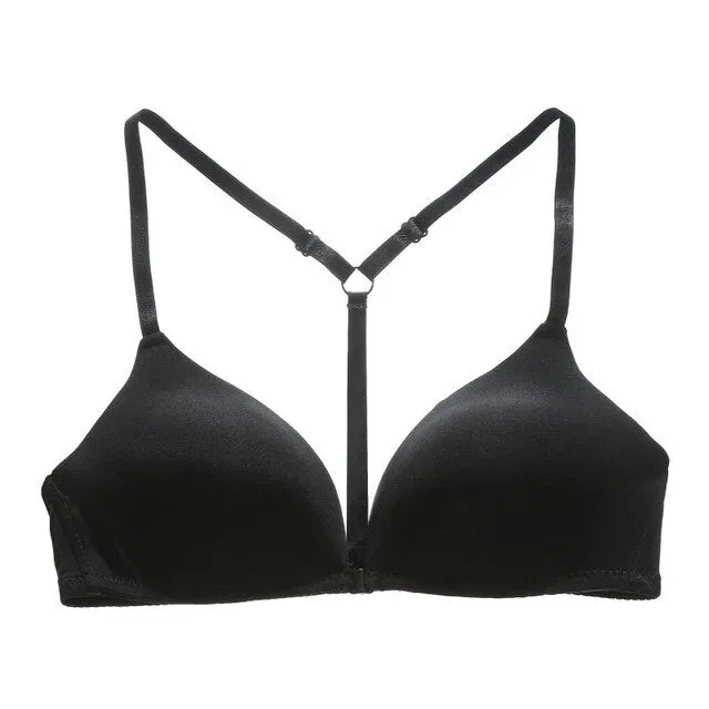 Sexy Front Clouse Women Bra Underwear Summer Seamless Push Up Y-Line Straps Bra Bralette