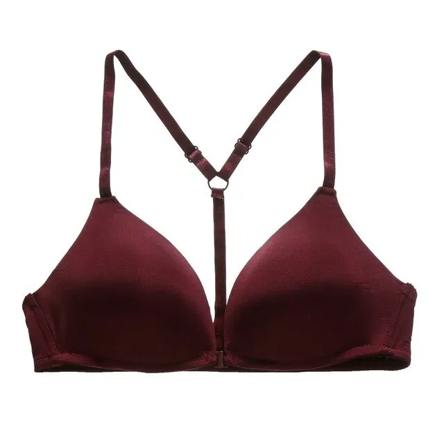 Sexy Front Clouse Women Bra Underwear Summer Seamless Push Up Y-Line Straps Bra Bralette