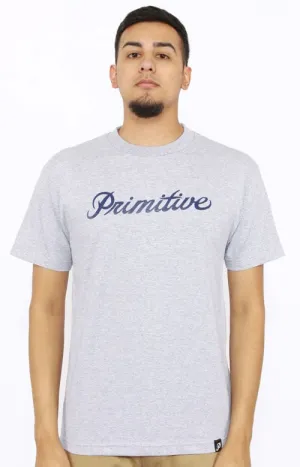 Signature Script T-Shirt - Grey/Blue