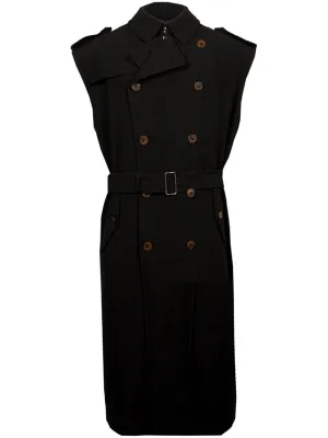 Sleeveless Long Trench Coat