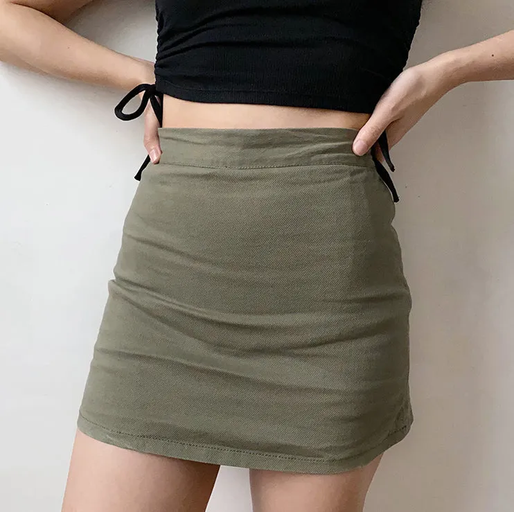 Wenkouban - Cargo Half-Length Skirt